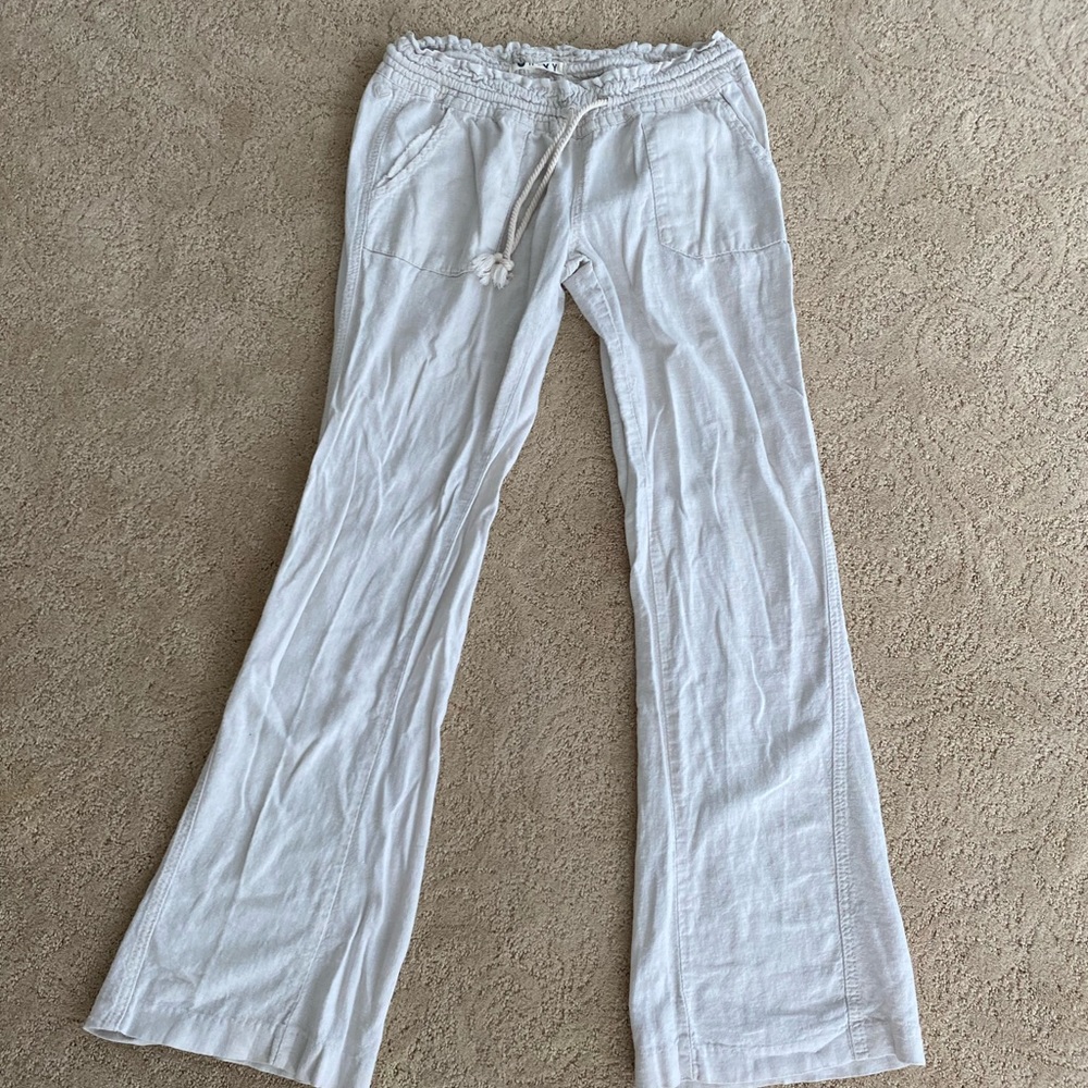 Ivory Linen Beach Pants
